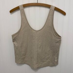 Gymshark Pause cropped cotton tank, cream beige, XS